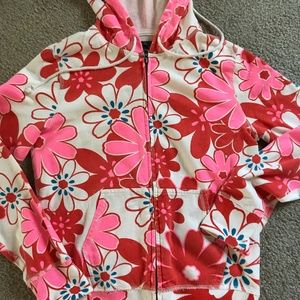 Womens Lucky brand sweatshirt with zip/hood, size S, 100% cotton, lovely design,